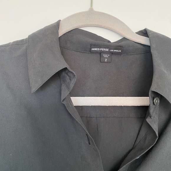 James Perse stretch matte jersey blouse - Picture 2 of 2